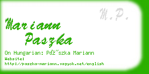 mariann paszka business card